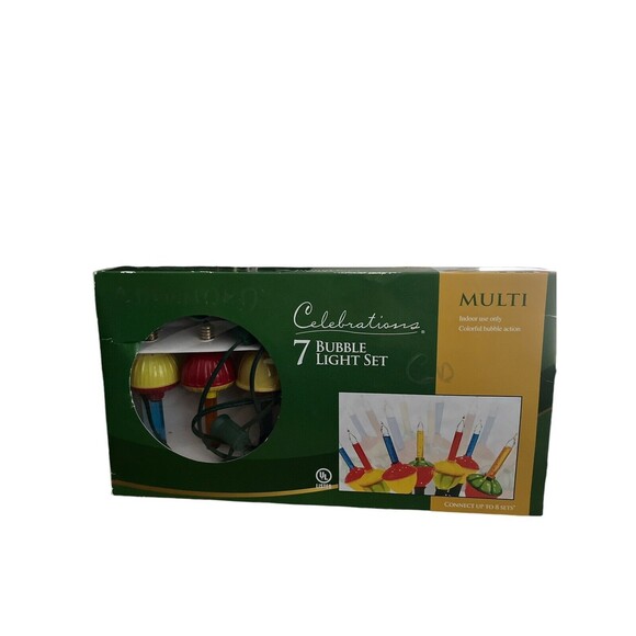 2 Pack Christmas Bubble String Lights  Total 14 Bulbs/Feet Holiday Decoration - Picture 1 of 3
